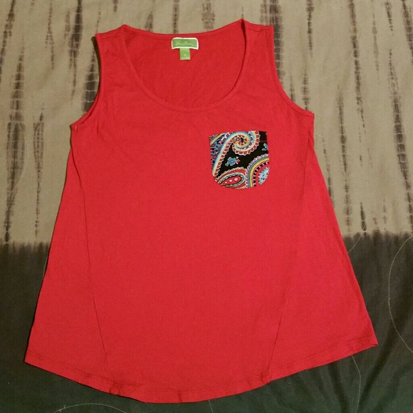 Vera Bradley Tops - Vera Bradley tomato red tank Size S